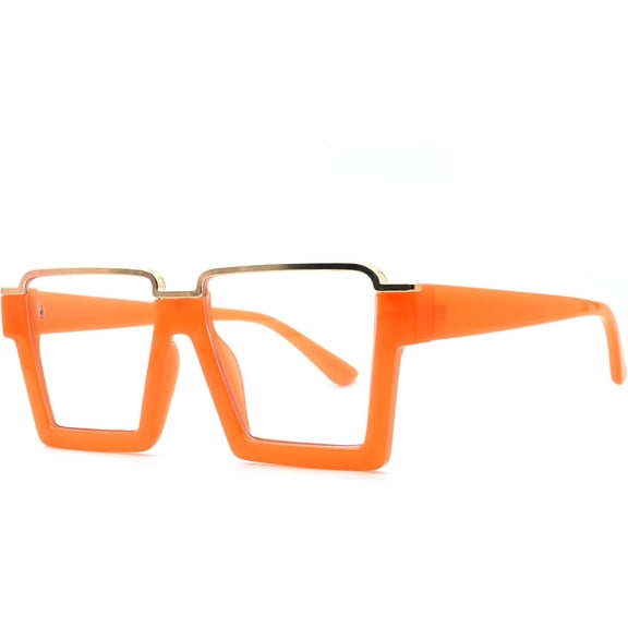 Square Blue Light Glasses for Women Men Fashion Semi Rimless Glasses Non Prescription Eyeglasses