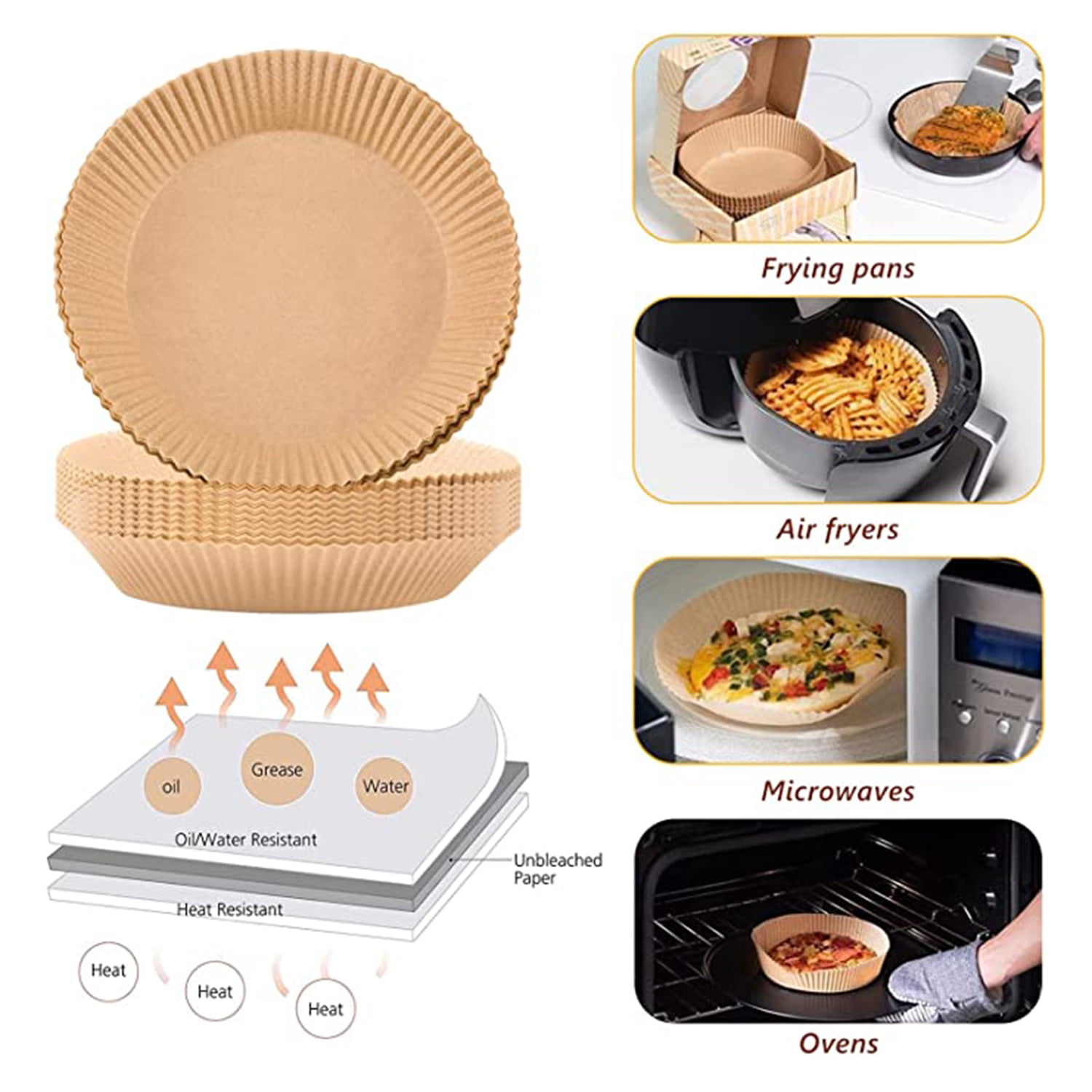 Air Fryer Disposable Paper Liner, Air Fryer Disposable Liners, Non-stick  Airfryer Baking Papers, Round Air-fryer Paper Liners, Non-stick Parchment  Paper For Baking Roasting Microwave, Kitchen Accessories, Tools On - Temu