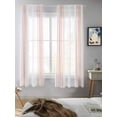 thumbnail image 5 of Pink Striped Curtains 63 Inch Length,Sheer Curtains for Bedroom Living Room Window Modern White Striped Abstract Art Aesthetics Rod Pocket Drapes Kitchen Curtains Small Half Window 42"x63" 2 Panels, 5 of 6