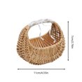 thumbnail image 3 of Cesta pequeña de mimbre con asa, tejida, con chica y huevos decorativos, para guardar caramelos, ideal para bodas, acampadas o el hogar, 3 of 8