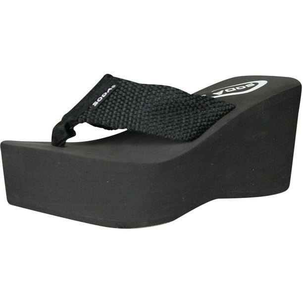 soda black flip flops