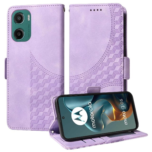 Funda GANGXUN para Motorola Moto E15 con diseño acolchado elegante, cuero PU, protección total y ajuste preciso