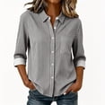thumbnail image 2 of Noric Women's Striped Shirt Long Sleeve Button Down Lapel Collar Loose Fit Casual Office Business Tops, 2 of 9