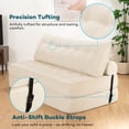 thumbnail image 2 of Hommpa Folding Sofa Bed Foldable Couch Bed Convertible Futon Chair with High Density Foam Filling with Pillow, Comfort Chair Bed for Living Room for Holiday Festival, Beige, Queen, 2 of 9