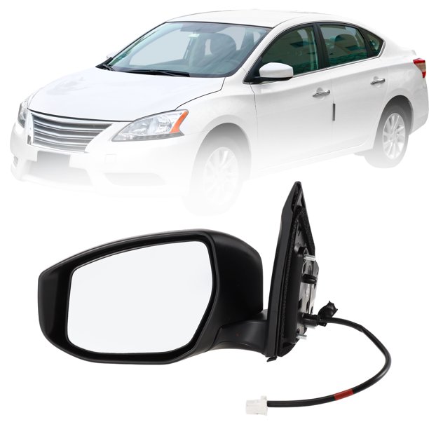 Reemplazo del espejo lateral izquierdo para NISSAN SENTRA 2013-2015 No.963023SG0B, espejo negro, ajuste manual, no calefaccionado.