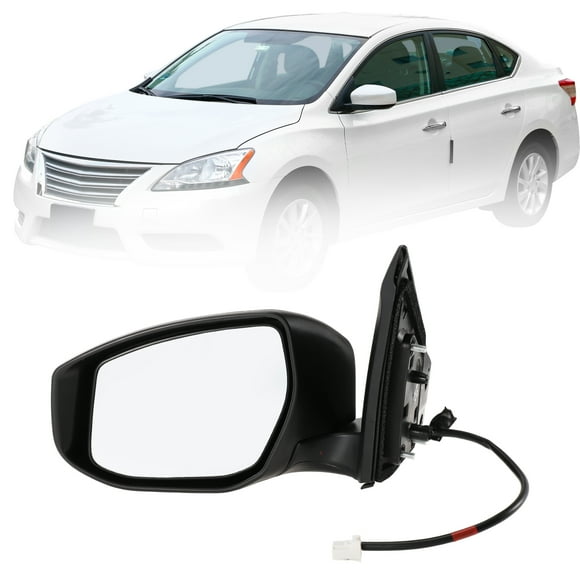 Unique Bargains Left Side Door Mirror Replacement Side View Mirror Assembly for NISSAN SENTRA 2013-2015 No.963023SG0B Black 3 Pin Power Mirror Adjustment Manual Folding Non-Heated Mirror Glass