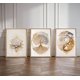 thumbnail image 3 of Set de 3 cuadros en lienzo con marco: Árbol de la Vida Dorado, Lotus Zen, Póster abstracto Ying Yang para sala, habitación de yoga, hotel y decoración del hogar con marco color madera, 3 of 6