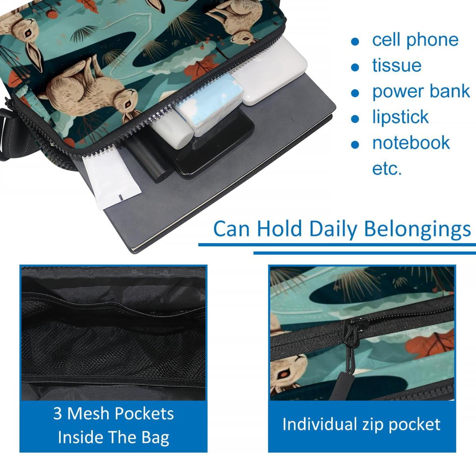 Rabbit Running Belt Waist Bag Fanny Packs, Lightweight Adjustable with Extension Strap, Unisex