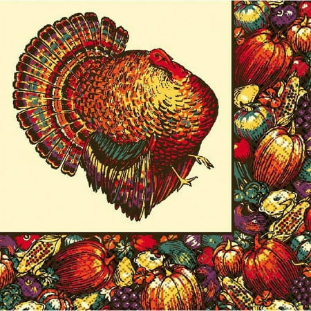 Autumn Turkey 20 Dinner Napkins Fall Thanksgiving