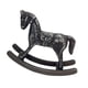 thumbnail image 4 of Figura de caballo mecedor de madera, estatua decorativa de escritorio para oficina, dormitorio Negro, 4 of 9
