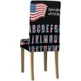 thumbnail image 4 of ZHANZZK Alphabet for American Patriotic Holidays Stretch Chair Cover Protector Seat Slipcover for Dining Room Hotel Wedding Party Set of 6, 4 of 6