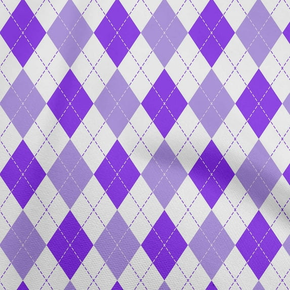 oneOone Rayon Purple2 Fabric Check Argyle Sewing Fabric By The Yard Printed Diy Clothing Sewing Supplies 56 Inch Wide