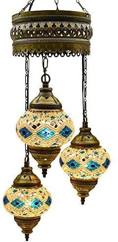 Large-1 Choose from 12 Designs Turkish Moroccan Mosaic Glass Chandelier Lights Hanging Ceiling Lamps