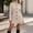 Beige, variant on Women's Pea Coat Wool Coat Stand Collar Single Breasted Button Down Mid-Length Long Sleeve with Pockets Slim Fit Casual Fall Winter Daily Wear Work