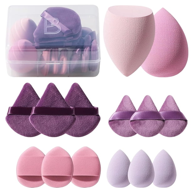 Set de esponjas de maquillaje BS-MALL de 14 piezas con estuche multicolor