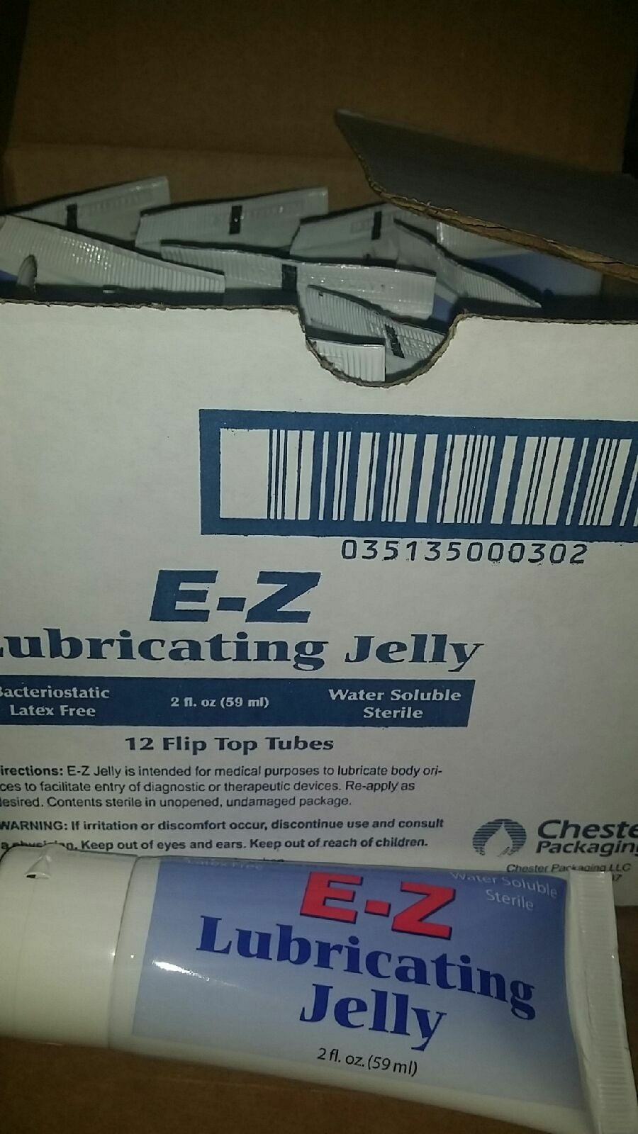 EZ Lubricating Jelly Water Soluble Sterile Latex Free 2oz Flip Top LOT