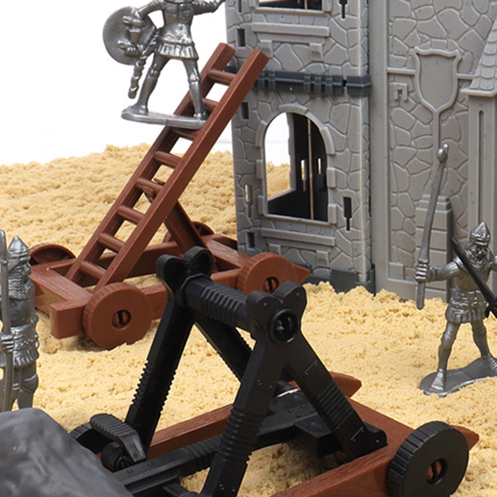 TRINGKY DIY Castle Building the Medieval Times Military Fort Model Kit with Figures Soldier Knight Simulated Siege War of Attack