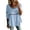 Sky Blue, variant on Women's Capris Sleeve T-Shirt Summer Fashion Round Neck Lace Patchwork Tops Loose Fits Casual Tee Daily Wear ,White,M