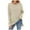 Beige#02, variant on Womens Waffle Knit Tops Thermal Long Sleeve T Shirts for Women Slim Fitted Crew Neck Pullover Shirts Blouse