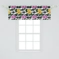 thumbnail image 2 of Floral Window Valance, Hawaiian Hibiscus Flowers of Tropical Island Blossom on Retro Dots, Curtain Valance for Kitchen Bedroom with Rod Pocket, 54" X 18", Pale Purple Mustard and Grey, by Ambesonne, 2 of 2