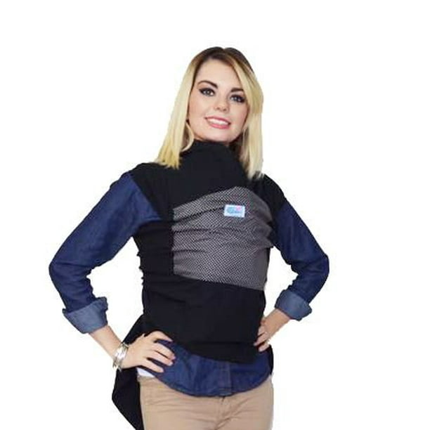 Fular Elastico Mami Ama Bebé-Negro Berlín Puntitos Blancos Mami Ama Bebé Negro y blanco