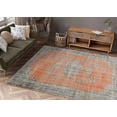 thumbnail image 2 of Orange Rug, Floral Rug, Medallion Rugs, Vintage Style Rug, Turkish Rug, Office Rug, Thick Rug, Easy To Clean Rug, Printed Rug, Faded Rug, 3.3'x5' - 100x150 cm, 2 of 8