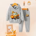 thumbnail image 2 of Gubotare Girls Outfits Girls 2 Piece Outfits Fashion Sweatsuits Button Down Hooded Sweatshirt and Sweatpants with Pockets Kids Tracksuit Size 6-7 (Gray,6-7 Years), 2 of 7