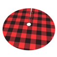 thumbnail image 3 of Kll 48" Christmas Tree Skirt Buffalo Plaid Red Black Xmas Tree Skirts Mat For New Year Xmas Holiday Party Indoor Outdoor Home Decoration, 3 of 9