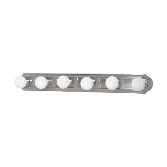 60/302 Nuvo Lighting Six Light Vanity Racetrack Style-36 Inches Wide by 4.75 Inches High