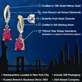 thumbnail image 2 of Gem Stone King 925 Silver and 10K Yellow Gold Red Created Ruby and White Lab Grown Diamond Stud Earrings for Women | 2.05 Cttw | Gemstone July Birthstone | Pear Shape 7X5MM, 2 of 6