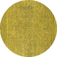 thumbnail image 1 of Ahgly Company Machine Washable Indoor Round Solid Yellow Modern Area Rugs, 7' Round, 1 of 4