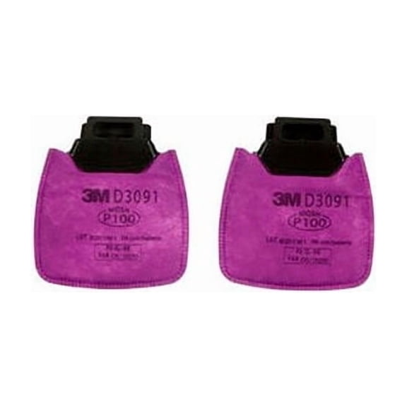 3M - D3091 - 3M Secure Click Respirator Cartridge: Particulate Filter P100, 50 Pair/Case