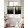 thumbnail image 2 of Sage Green Black Ombre Sheer Curtains 45 Inch Length 2 Panels Set, Modern Abstract Striped Gradient Voile Window Treatment Rod Pocket Small Kitchen Curtains Drapes for Bedroom 52"x45"x2, 2 of 7