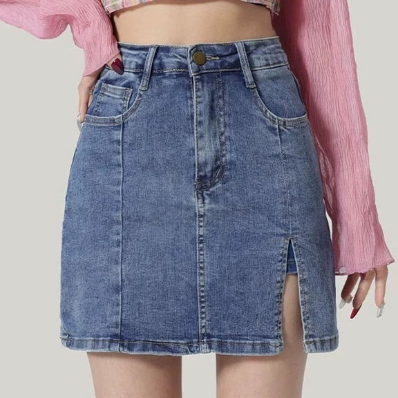 Denim Skirt High Waisted A Line Skirt Hottie Bag Slit Skirt Christmas Skirt Trailer Skirting Womens Leather Skirt plus Size Skater Skirt Skirts Midi Skirts for Women Athletic Skirts Girls Denim Skirt