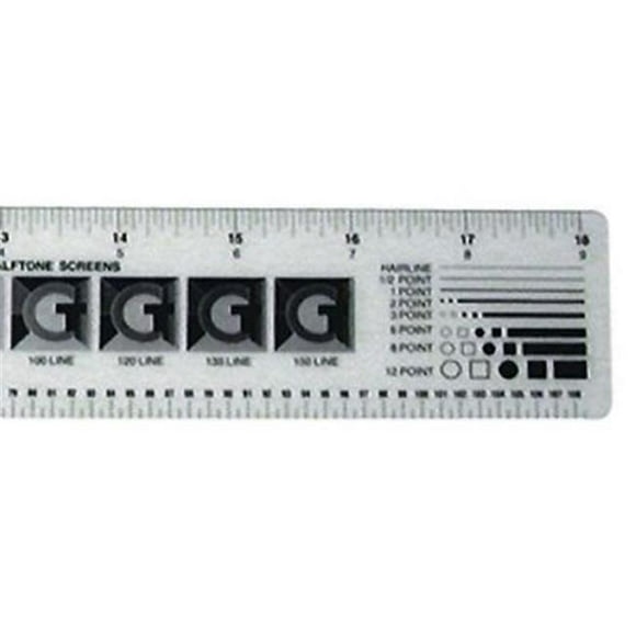 C-THRU Graphic Arts Ruler, 18 in., Laminated