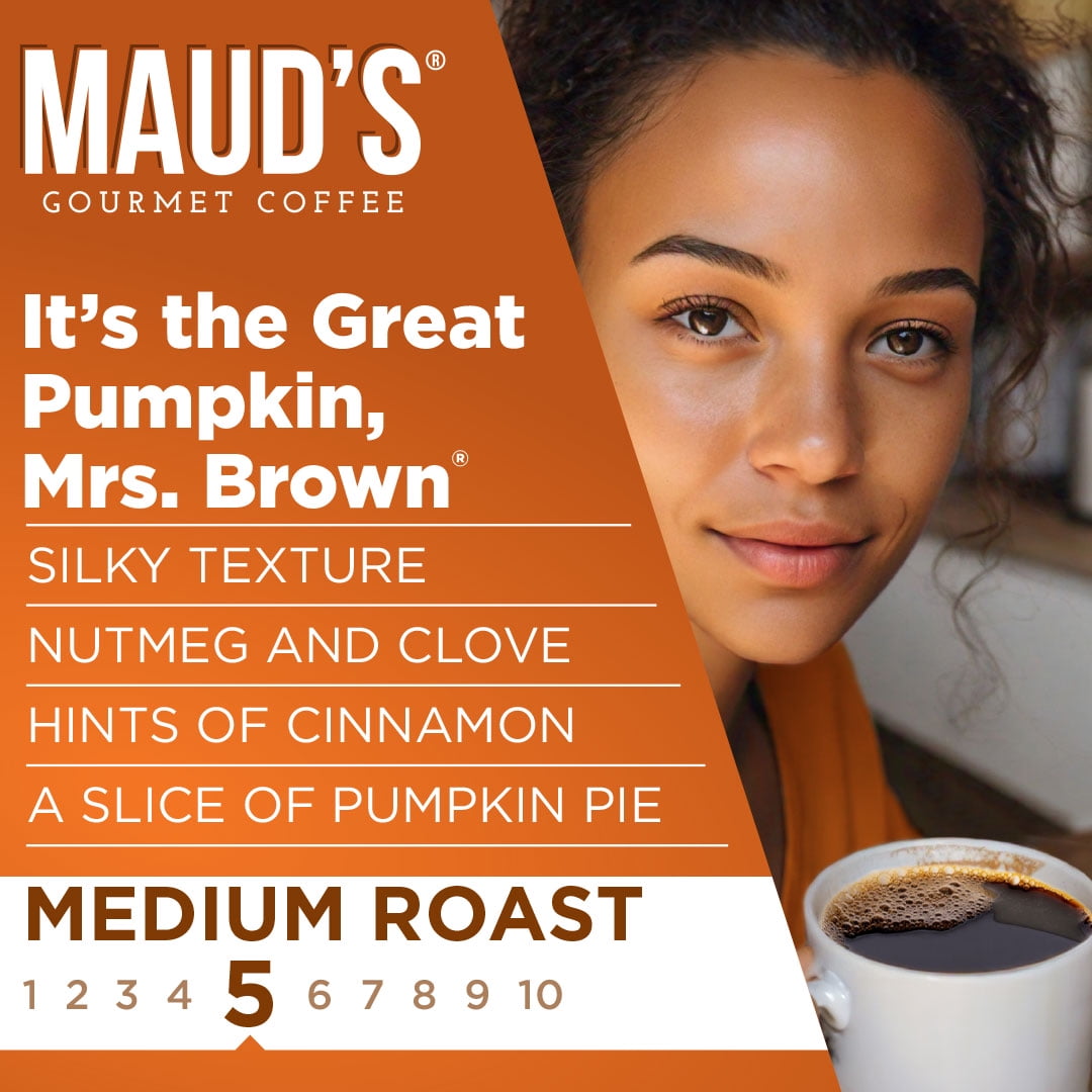 Maud's Pumpkin Spice Flavored Coffee Pods, 50 ct - 100% Arabica Medium Roast Coffee, Solar Energy Produced Single Coffee Pods Compatible with Keurig K-Cup Brewers