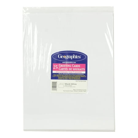 Geographics Greeting Cards - Geographics 25ct Blank White 8.5-in x 11-in Greeting Cards with Envelopes