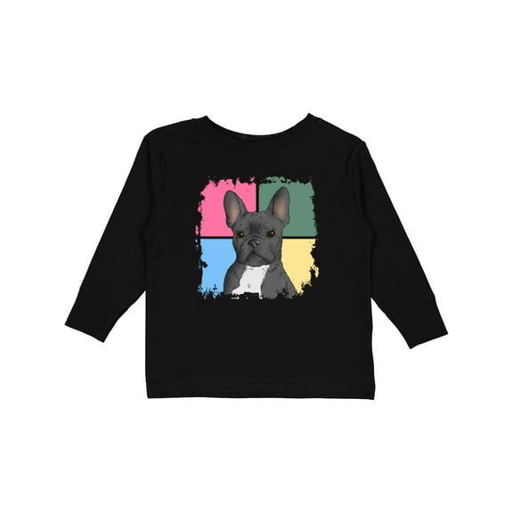 Inktastic Blue French Bull Dog Boys or Girls Long Sleeve Toddler T-Shirt