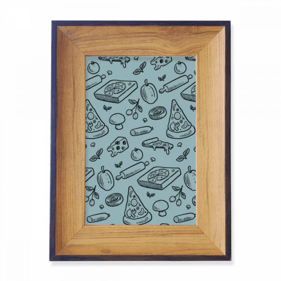 Cheese Mushroom Pizza Foods Photo Frame Exhibition Display Art Desktop Painting