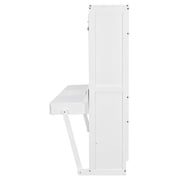 Harper & Bright Designs Queen Size Wall Murphy Bed with Storage, Foldable Cabinet Bed with Vanity Desk, Center Mirror & 2 Side Drawers for Guest Room Office, White