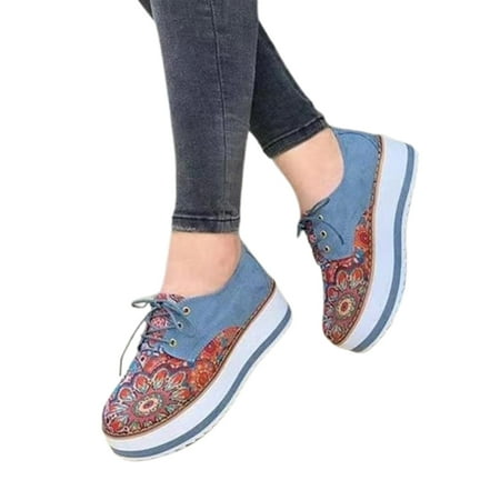 

Women s Walking Sneaker Casual Fashion Sneakers Classic Vintage Style For Women Walking Running Blue 38