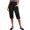 Black, variant on ZQUUVOU Women's Casual Solid Color Elastic Waist Pocket High Waisted Cropped Pants(Olive Green,XL)