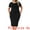 Black, variant on DARING DIVA Plus Size Short Sleeve Crew Neck Midi Bodycon Dress 1X Gray