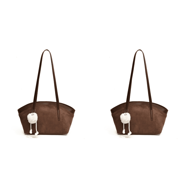 Bolso Mano Ante para Mujer Hombro Gran Capacidad Informal El (café)