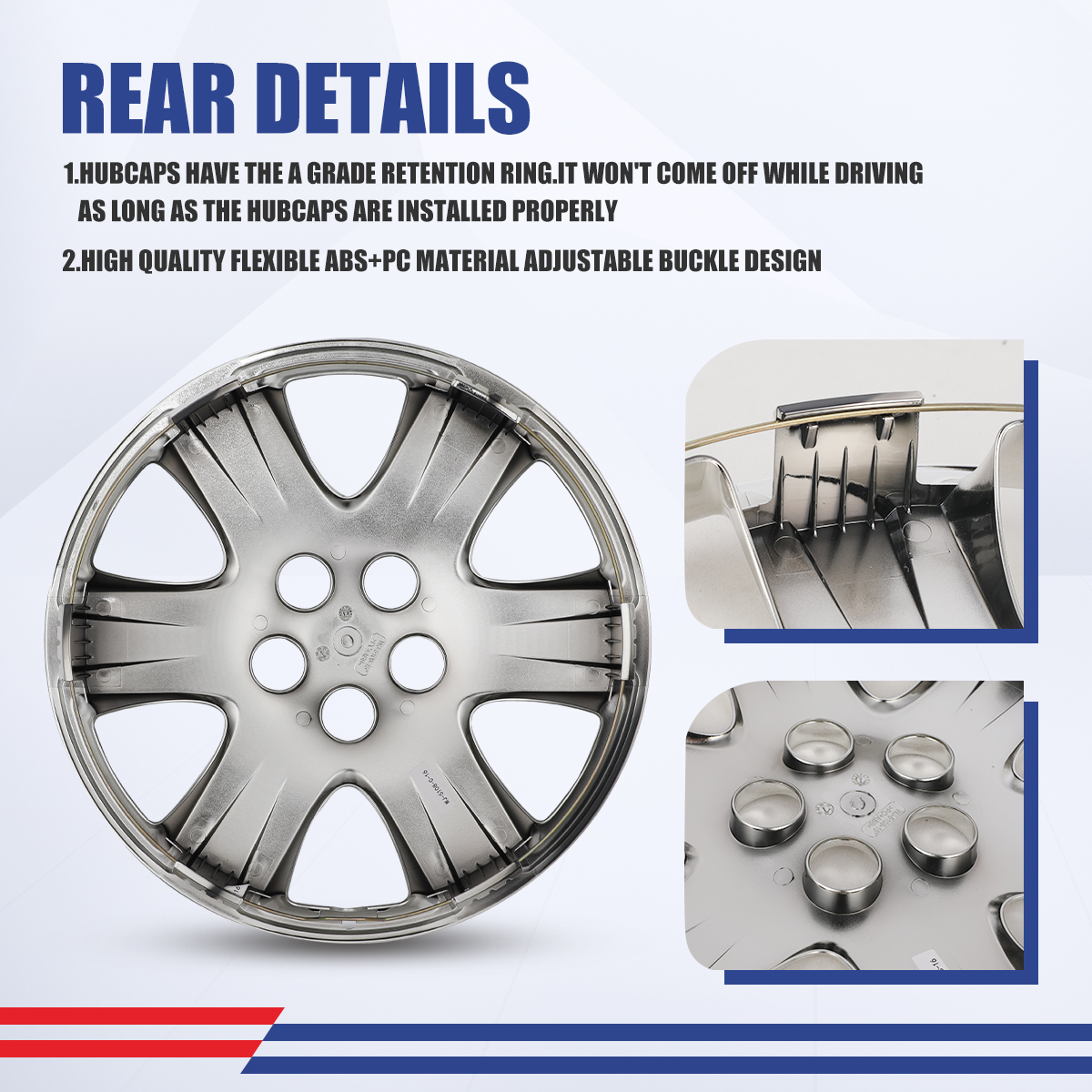 (Set of 4)15 inch Hubcaps for Toyota Corolla 2005-2008,Wheel Rim Cover Compatible with Steel Wheels,ABS+PC Material,Chrome