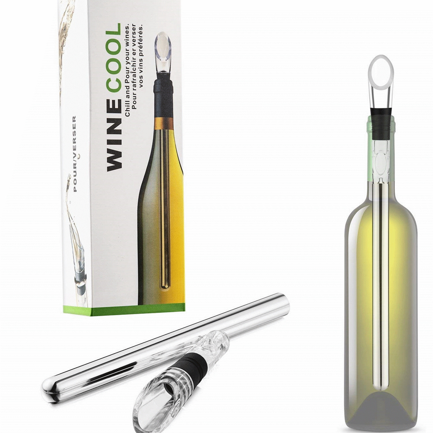 Zoetouch Wine Aerator Pourer Wine Decanter 3in1 Stainless Steel Wine