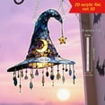 thumbnail image 2 of Fmxomd Charming Moonlight Witch Hat Acrylic Stained Glass Window Hanging Sun Catcher Decor Stained Panel Hangings Wall Halloween Decor for Friends and Family (2D, 5.9"), 2 of 7