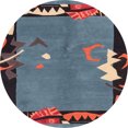 thumbnail image 1 of Ahgly Company Tapis Rond Abstrait Violet pour Intérieur, 5 Pieds Rond, 1 of 6