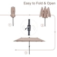 thumbnail image 5 of Autlaycil 13 ft Large Rectangle Umbrella with 36 Solar Lights and Crank System for Garden, Deck, Poolside, Patio, Beige, 5 of 8