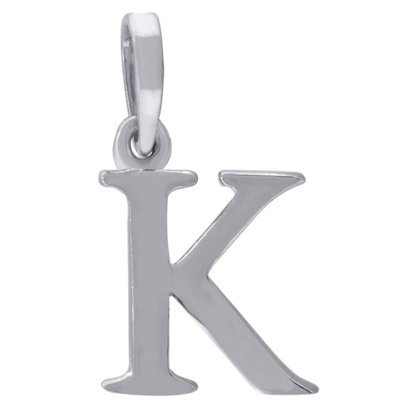 925 Sterling Silver Mens Women Letter Name Personalized Monogram Initial K Charm Pendant 15.6x11.7mm Wide Necklace for M